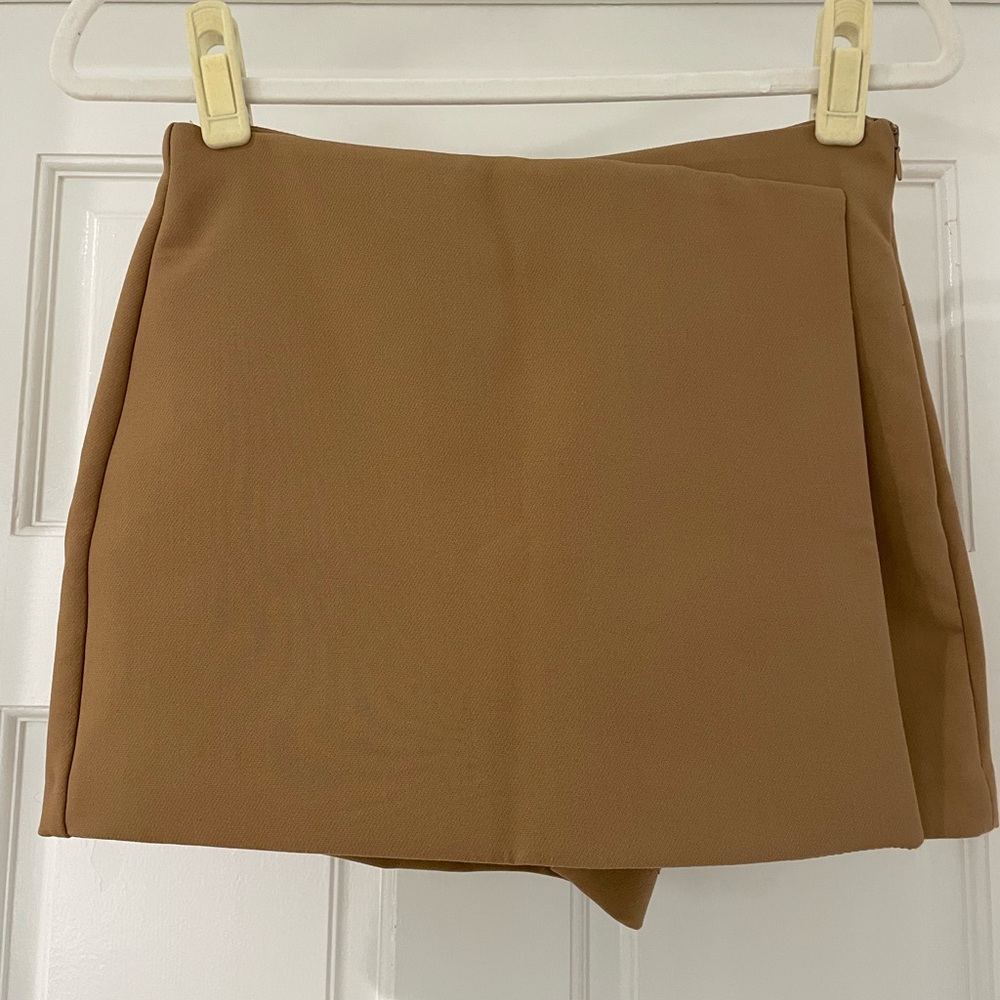 Tan Zara asymmetric skort
